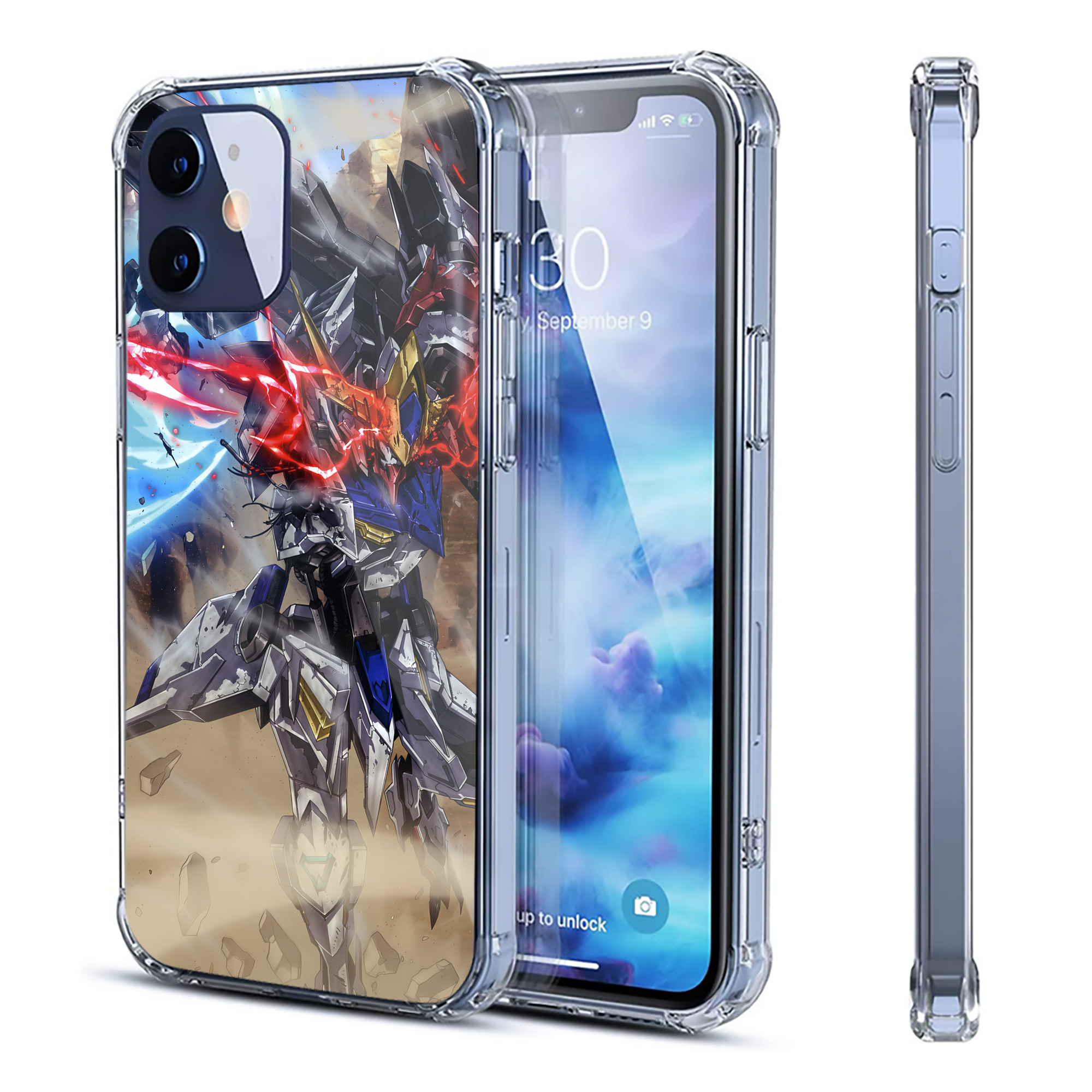 （画像用） 機動戦士ガンダム Mobile Suit Gundam 【iPhone 12シリーズ対応】透明スマホケース（クリアソフトケース）